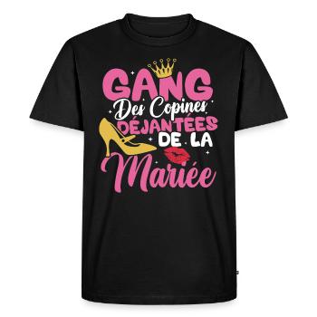 Gang des copines déjantées de la mariée - T-shirt Premium bio Homme - noir - Devant - Nico (187cm)