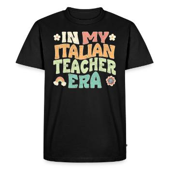 À l’époque de mon professeur d’italien - T-shirt Premium bio Homme - noir - Devant - Nico (187cm)
