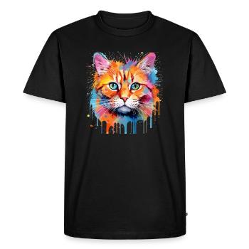 chat roux - T-shirt Premium bio Homme - noir - Devant - Nico (187cm)