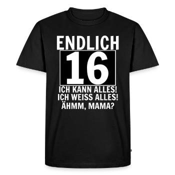 16e anniversaire - T-shirt Premium bio Homme - noir - Devant - Nico (187cm)