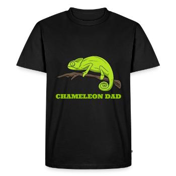 Chameleon Dad Chameleon Papa Biologist - Men's Premium Organic T-Shirt - black - Front - Nico (187cm)
