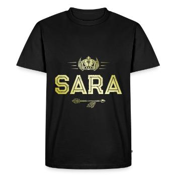 Sara - T-shirt Premium bio Homme - noir - Devant - Nico (187cm)