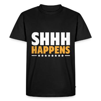 Chut, il arrive des dictons pour les introvertis - T-shirt Premium bio Homme - noir - Devant - Nico (187cm)