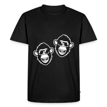 Singe Drôle Cool - T-shirt Premium bio Homme - noir - Devant - Nico (187cm)