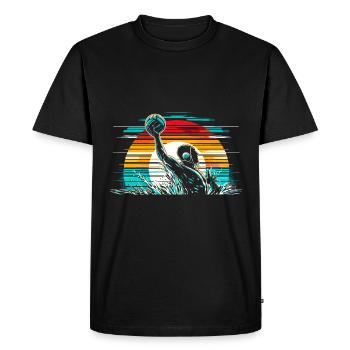 Joueur de water-polo rétro Sports de polo aquatique - T-shirt Premium bio Homme - noir - Devant - Nico (187cm)