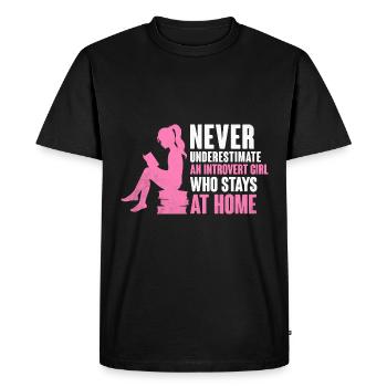 Ne sous-estimez jamais les dictons d’une fille introvertie pour - T-shirt Premium bio Homme - noir - Devant - Nico (187cm)