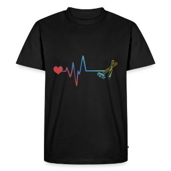 Marteau Outil Pulse Heartbeat - T-shirt Premium bio Homme - noir - Devant - Nico (187cm)