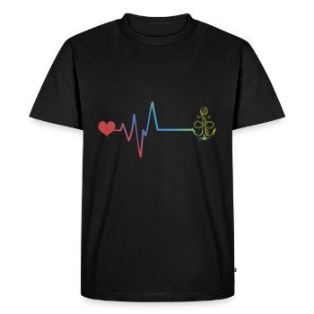Ancrer le pouls du rythme cardiaque - T-shirt Premium bio Homme - noir - Devant - Nico (187cm)