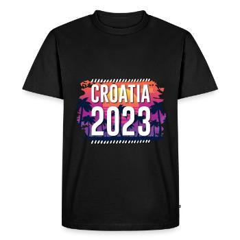 Croatia 2023 - Men's Premium Organic T-Shirt - black - Front - Nico (187cm)