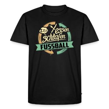 Sport Design Fussball RAHMENLOS Geschenk Hobby - Männer Premium Bio T-Shirt - Schwarz - Vorne - Nico (187cm)