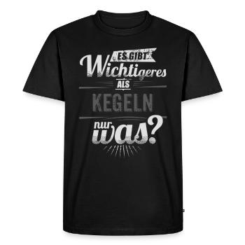 Es gibt wichtigeres als Kegeln - RAHMENLOS schwarz - Männer Premium Bio T-Shirt - Schwarz - Vorne - Nico (187cm)