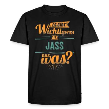 Sportart Jass - es gibt wichtigeres als - - Männer Premium Bio T-Shirt - Schwarz - Vorne - Nico (187cm)