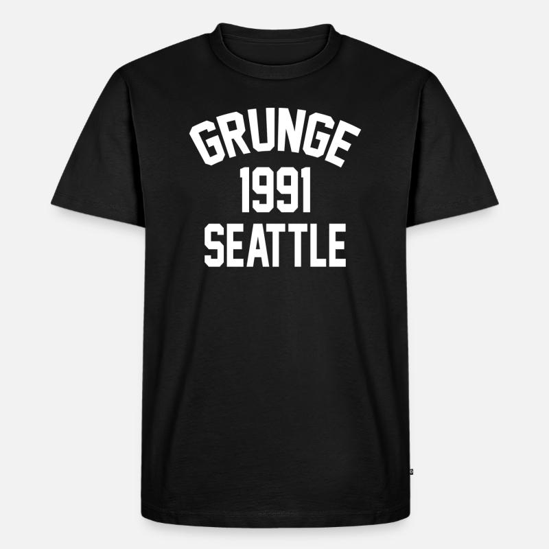 Seattle Grunge 1991 - Männer Premium Bio T-Shirt - Schwarz