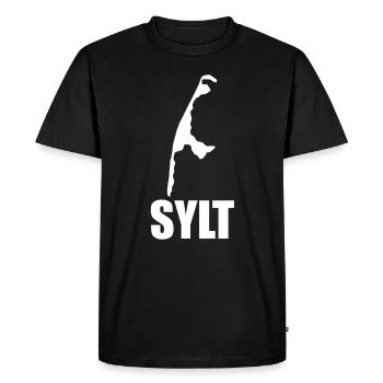 Sylt carte ville cadeau cool - T-shirt Premium bio Homme - noir - Devant - Nico (187cm)