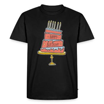 T-shirt de gâteau d'anniversaire - T-shirt Premium bio Homme - noir - Devant - Nico (187cm)