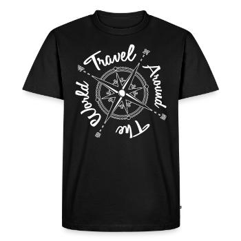 Travel Work & Travel Adventure Compass Gift - Men's Premium Organic T-Shirt - black - Front - Nico (187cm)