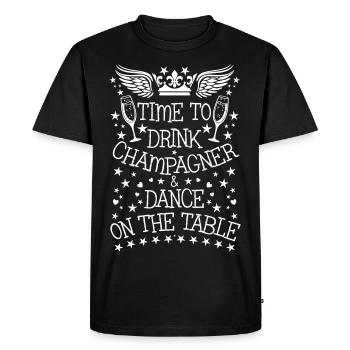 12 Time to drink and Dance on Table - Men's Premium Organic T-Shirt - black - Front - Nico (187cm)