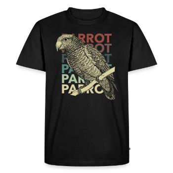 alter Stil Papagei Design Geschenk - Männer Premium Bio T-Shirt - Schwarz - Vorne - Nico (187cm)