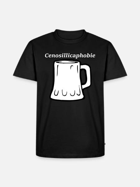 Cenosillicaphobia beer glass, white - Men's Premium Organic T-Shirt - black