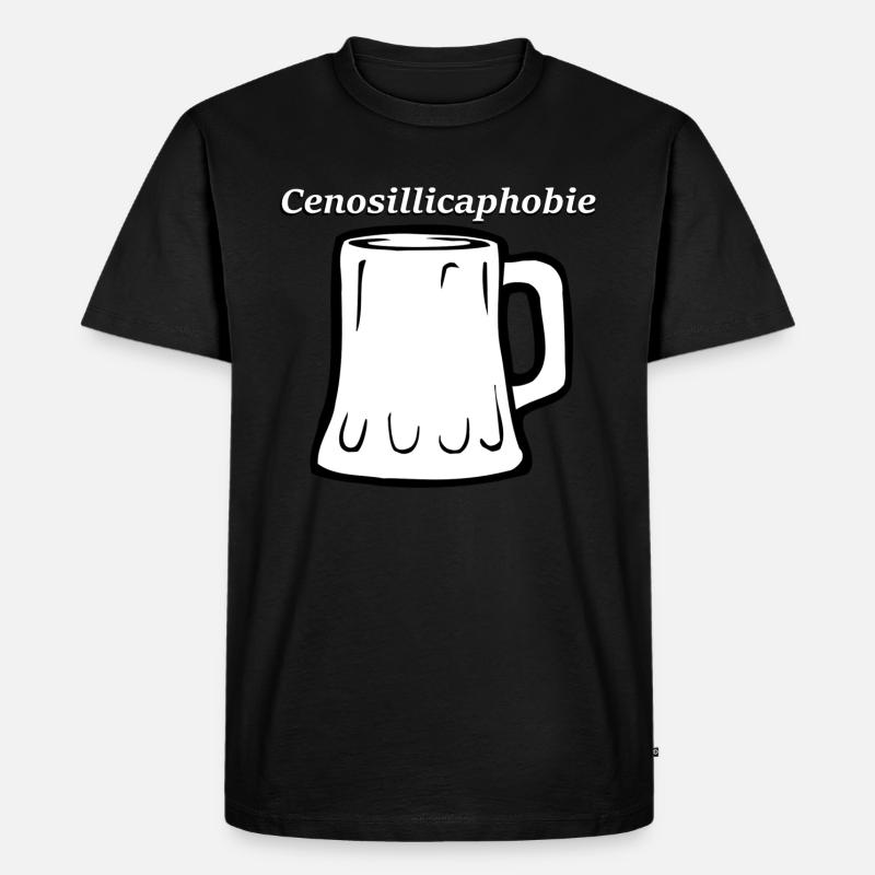 Cenosillicaphobie Bier Glas, weiß - Männer Premium Bio T-Shirt - Schwarz