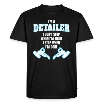 DÉTAILLANT | DETAILING - T-shirt Premium bio Homme - noir - Devant - Nico (187cm)