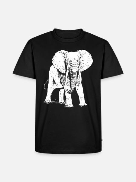Elefanten Tiergeschenk - Männer Premium Bio T-Shirt - Schwarz