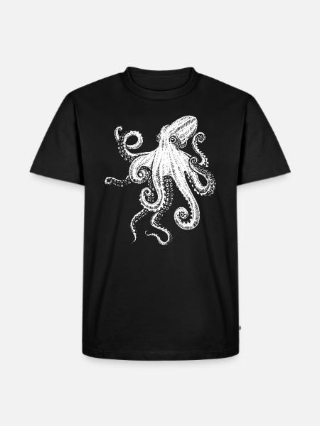 Oktopus Tiergeschenk - Männer Premium Bio T-Shirt - Schwarz