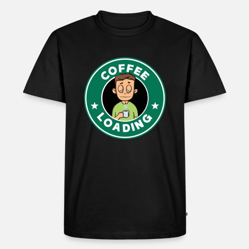coffee loading - Männer Premium Bio T-Shirt - Schwarz
