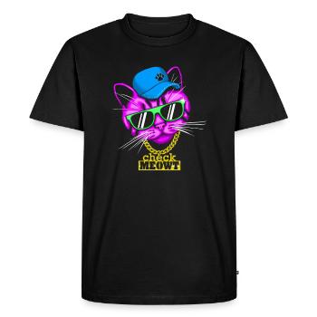 Check meowt - T-shirt Premium bio Homme - noir - Devant - Nico (187cm)