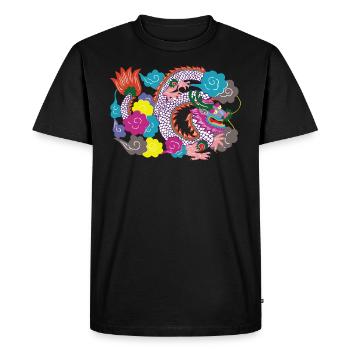 Dragon Japon - T-shirt Premium bio Homme - noir - Devant - Nico (187cm)