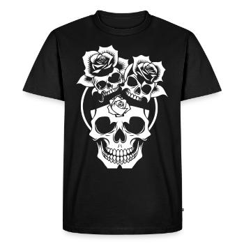 Horreur Crâne Crâne Art Crâne Gothique Heavy Metal - T-shirt Premium bio Homme - noir - Devant - Nico (187cm)