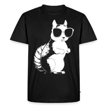 Funny Squirrel Wearing Sunglasses Squirrels - Men's Premium Organic T-Shirt - black - Front - Nico (187cm)