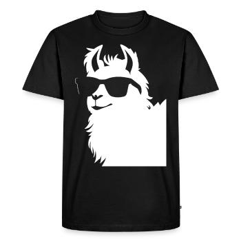 Funny Llama Wearing Sunglasses Cool Llamas - Men's Premium Organic T-Shirt - black - Front - Nico (187cm)