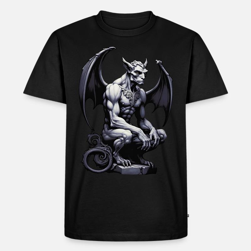 Gargoyle - Männer Premium Bio T-Shirt - Schwarz