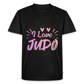 I love judo - Men's Premium Organic T-Shirt - black - Front - Nico (187cm)