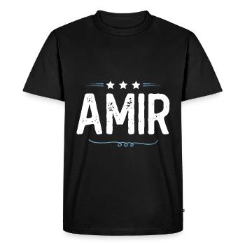 Amir - T-shirt Premium bio Homme - noir - Devant - Nico (187cm)