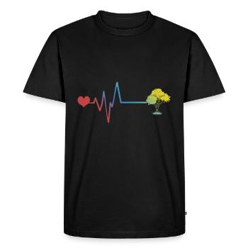 Tree Pulse Heartbeat Pulse Heartbeat - Men's Premium Organic T-Shirt - black - Front - Nico (187cm)