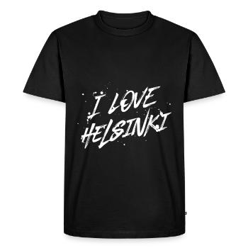 J’aime Helsinki - T-shirt Premium bio Homme - noir - Devant - Nico (187cm)