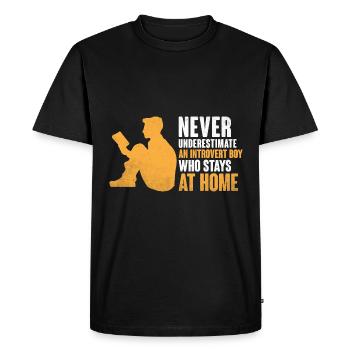 Never Underestimate An Introvert Boy Sayings For - Men's Premium Organic T-Shirt - black - Front - Nico (187cm)