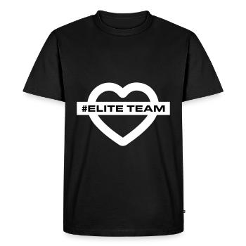 Elite Team Heart Love - Men's Premium Organic T-Shirt - black - Front - Nico (187cm)
