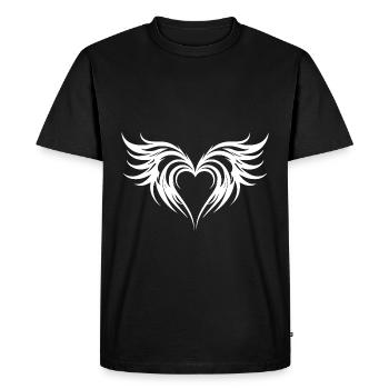 Ailes de coeur Amour - T-shirt Premium bio Homme - noir - Devant - Nico (187cm)