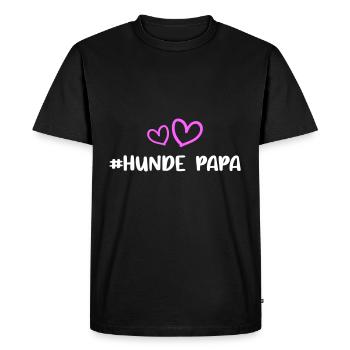 Hunde Papa Herz - Männer Premium Bio T-Shirt - Schwarz - Vorne - Nico (187cm)