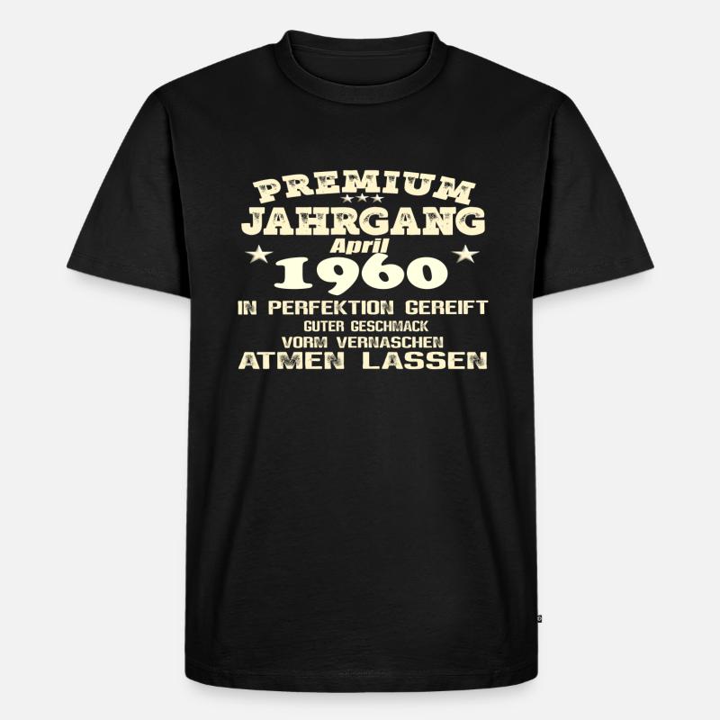 1960 - In Perfektion gereift - Männer Premium Bio T-Shirt - Schwarz