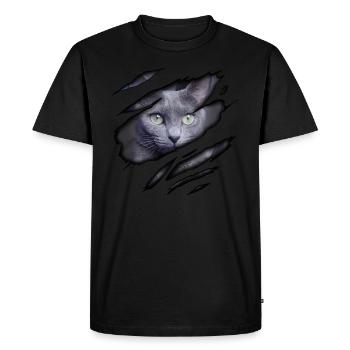 Bleu russe en moi - T-shirt Premium bio Homme - noir - Devant - Nico (187cm)