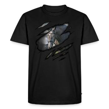 Trakehner en moi - T-shirt Premium bio Homme - noir - Devant - Nico (187cm)