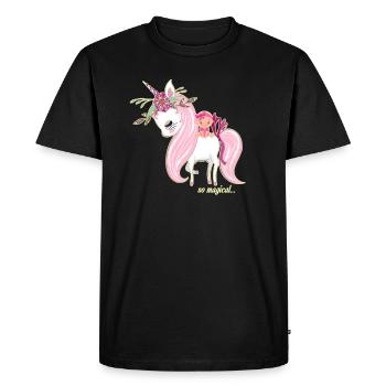 Bébé Fille cadeau de licorne bébé - T-shirt Premium bio Homme - noir - Devant - Nico (187cm)
