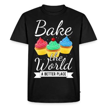 Cupcake Muffin Gâteau à la confiserie - T-shirt Premium bio Homme - noir - Devant - Nico (187cm)