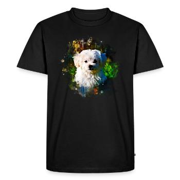 gxp maltese dog aquarelle splatter - T-shirt Premium bio Homme - noir - Devant - Nico (187cm)