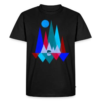 Ours brun ours ours noir montagnes montagnes cadeau - T-shirt Premium bio Homme - noir - Devant - Nico (187cm)