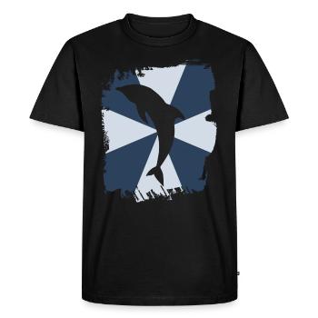 Dolphin ocean underwater therapy autist gift - Men's Premium Organic T-Shirt - black - Front - Nico (187cm)